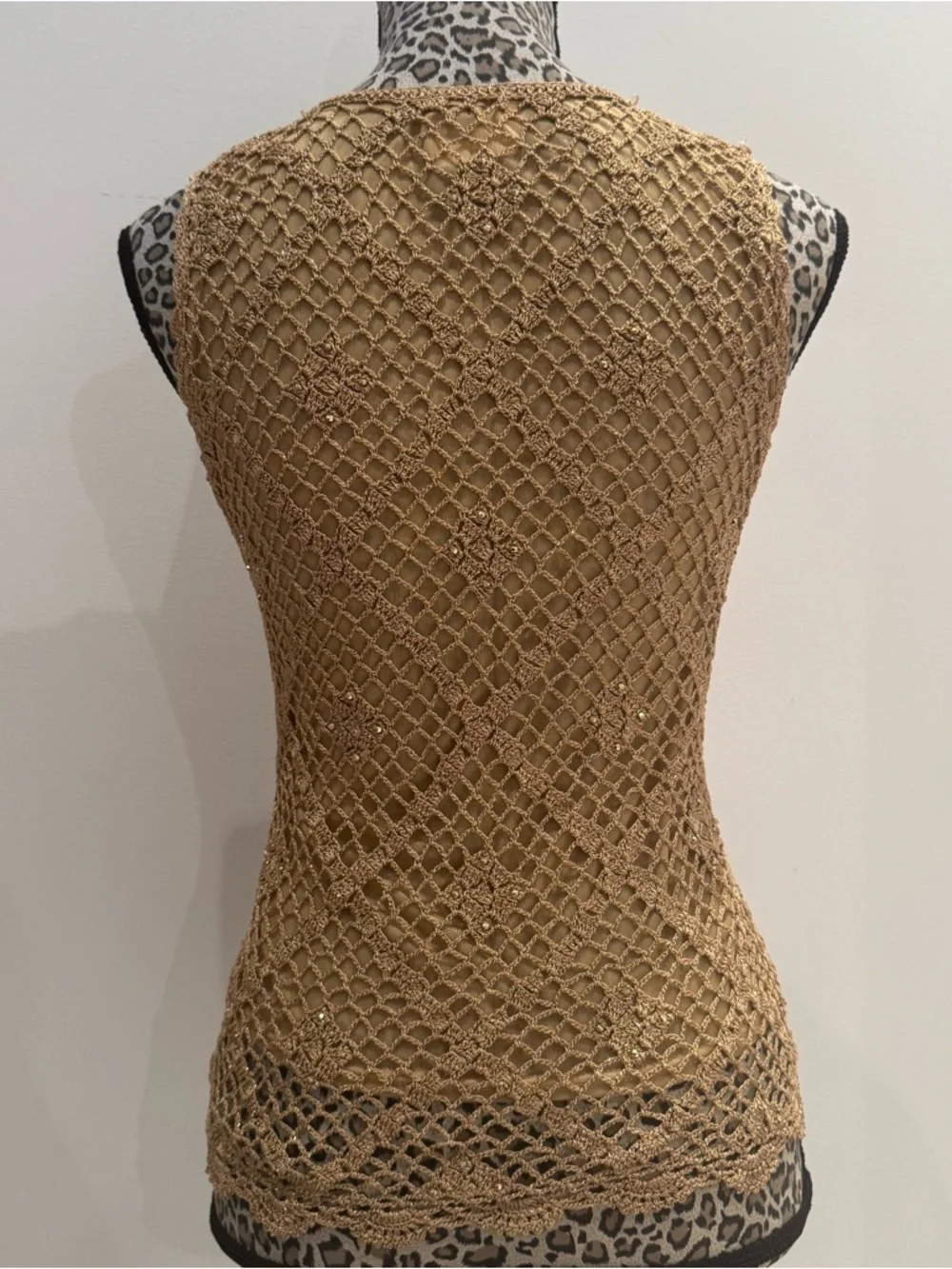Sleeveless Crochet Tank Top Gold - Picture 3 of 5